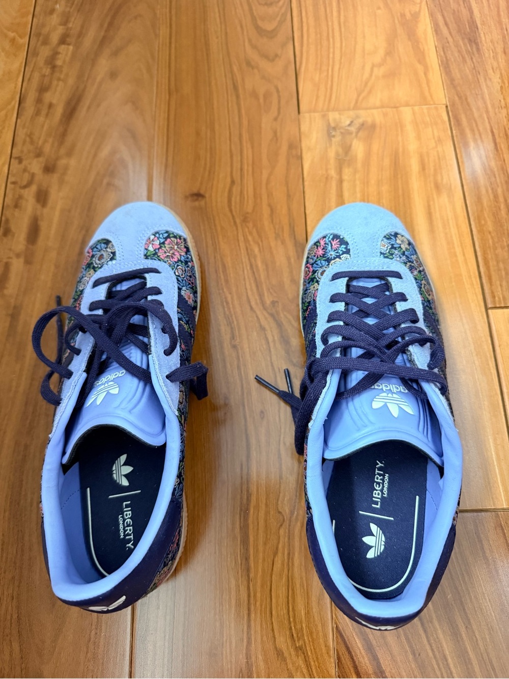 adidas Navy Floral Lace-Up Sneakers with Pastel Accents - Picture 2 of 6